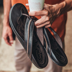 Mea Ola Men's Leather Beach Sandals - Dark Java | Men OluKai outlet