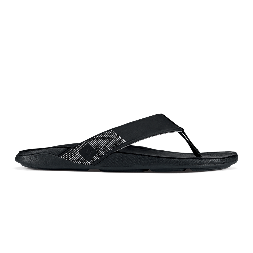 Tuahine Men's Waterproof Leather Beach Sandals - Black | Men OluKai cheap