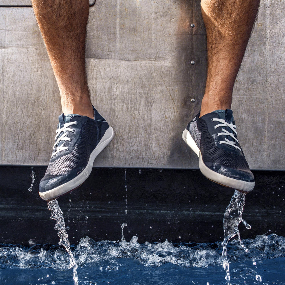 Moku Pae Men's Boat Shoes - Trench Blue / Off White | Men OluKai outlet