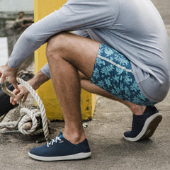 Moku Pae Men's Boat Shoes - Trench Blue / Off White | Men OluKai outlet
