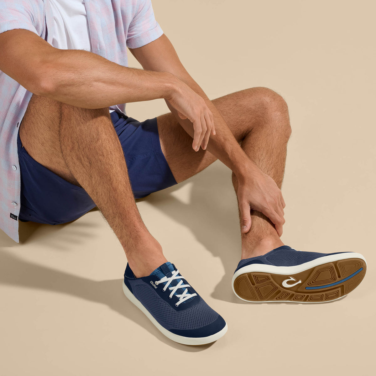 Moku Pae Men's Boat Shoes - Trench Blue / Off White | Men OluKai outlet
