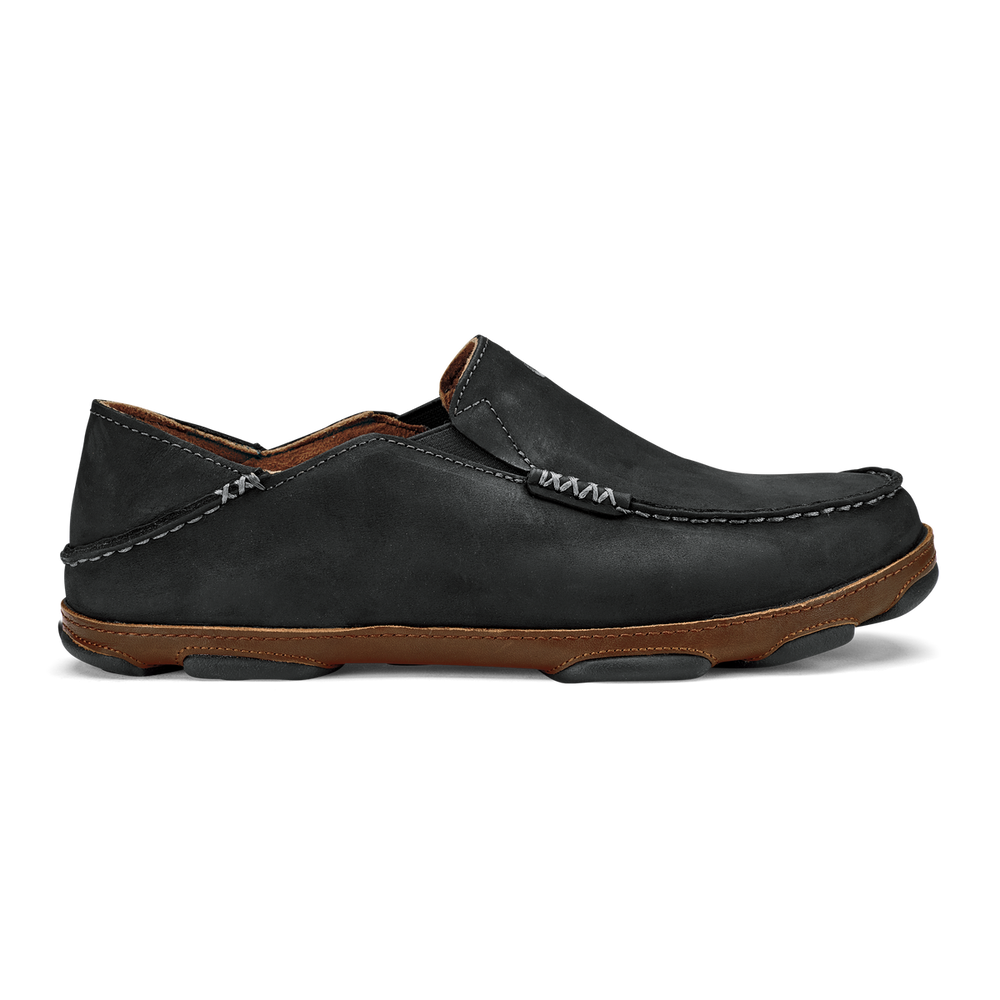 Moloā Men's Leather Slip On Shoes - Black / Toffee | Men OluKai outlet