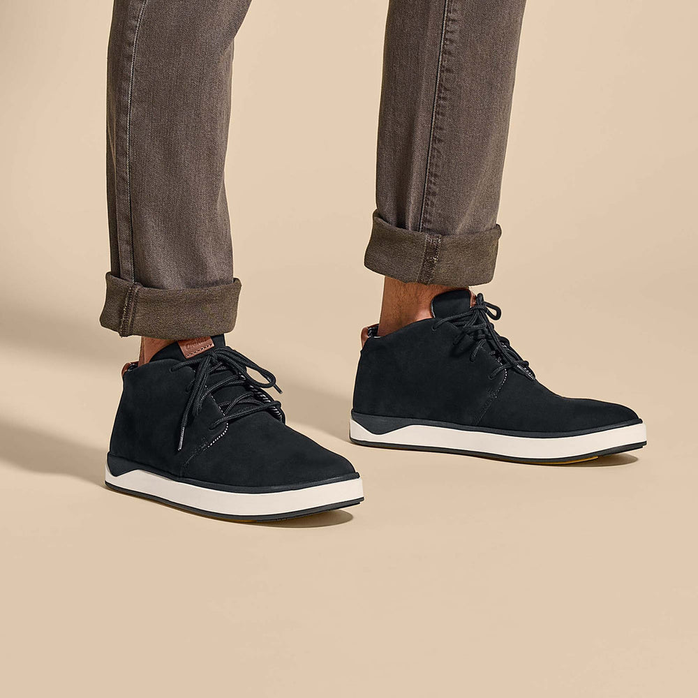 Papakū 'Ili Men’s Waterproof Leather Boots- Black | Men OluKai sale