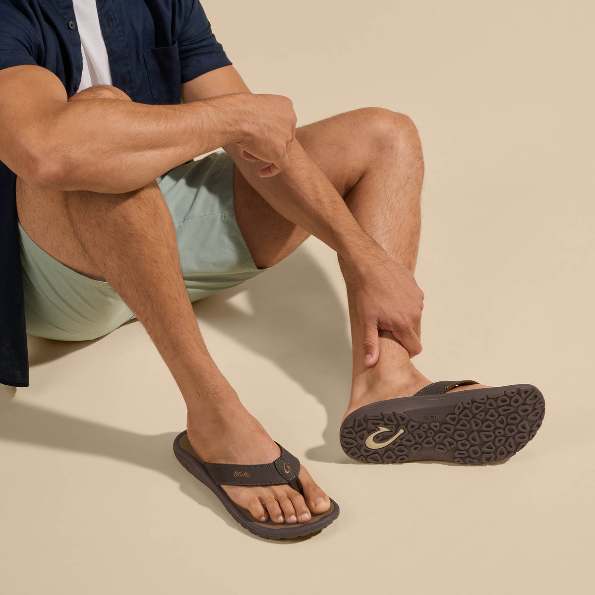 ‘Ohana Men's Beach Sandals - Dark Java / Ray | Men OluKai discount