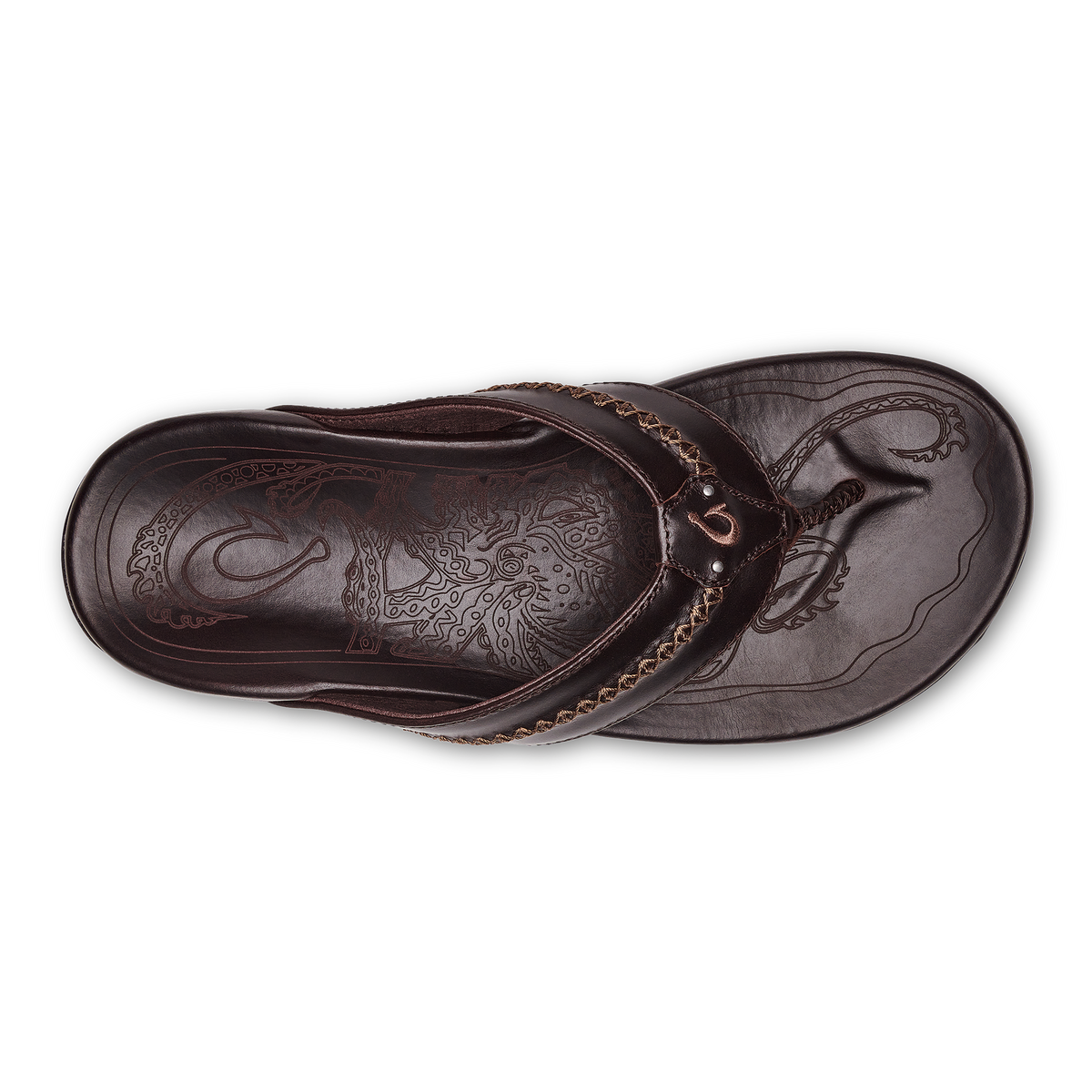 Mea Ola Men's Leather Beach Sandals - Dark Java | Men OluKai outlet