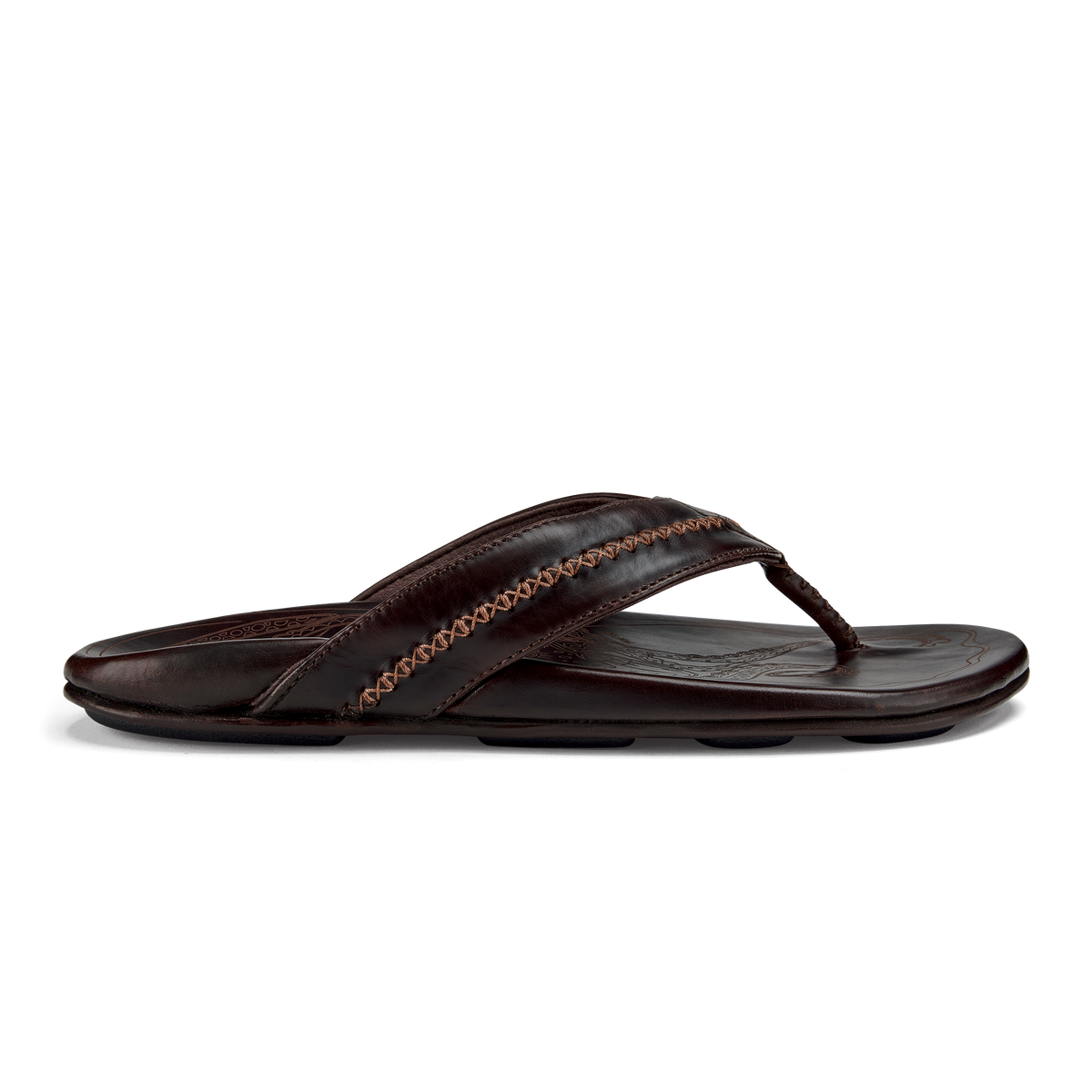 Mea Ola Men's Leather Beach Sandals - Dark Java | Men OluKai outlet