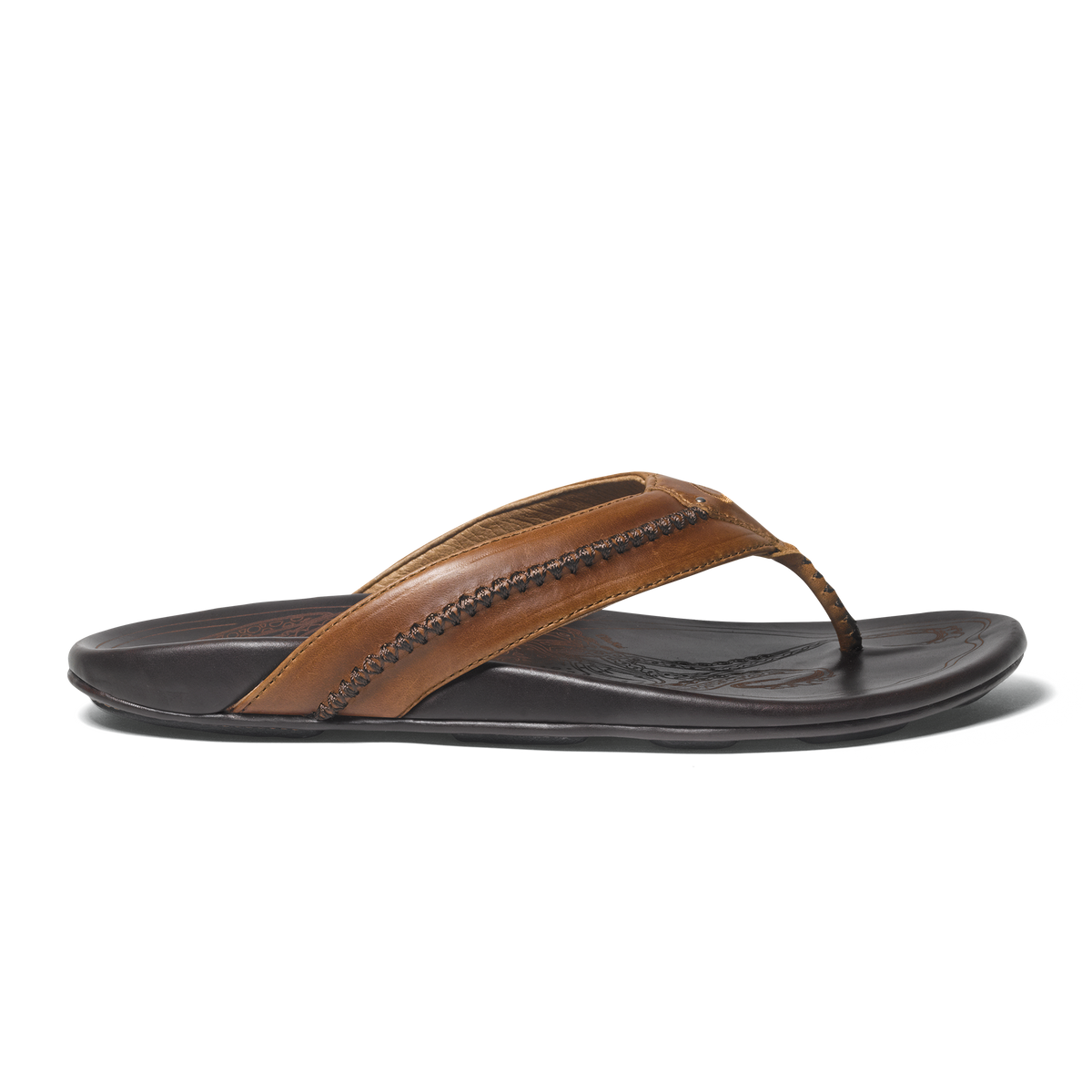 Mea Ola Men's Leather Sandals - Tan / Dark Java | Men OluKai for sale