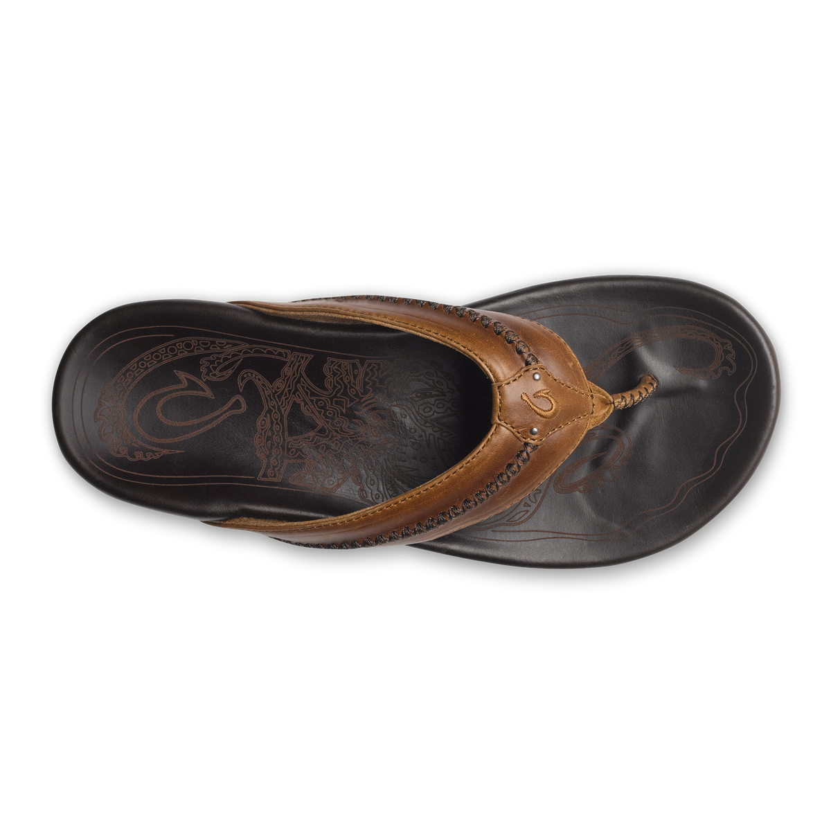 Mea Ola Men's Leather Sandals - Tan / Dark Java | Men OluKai for sale