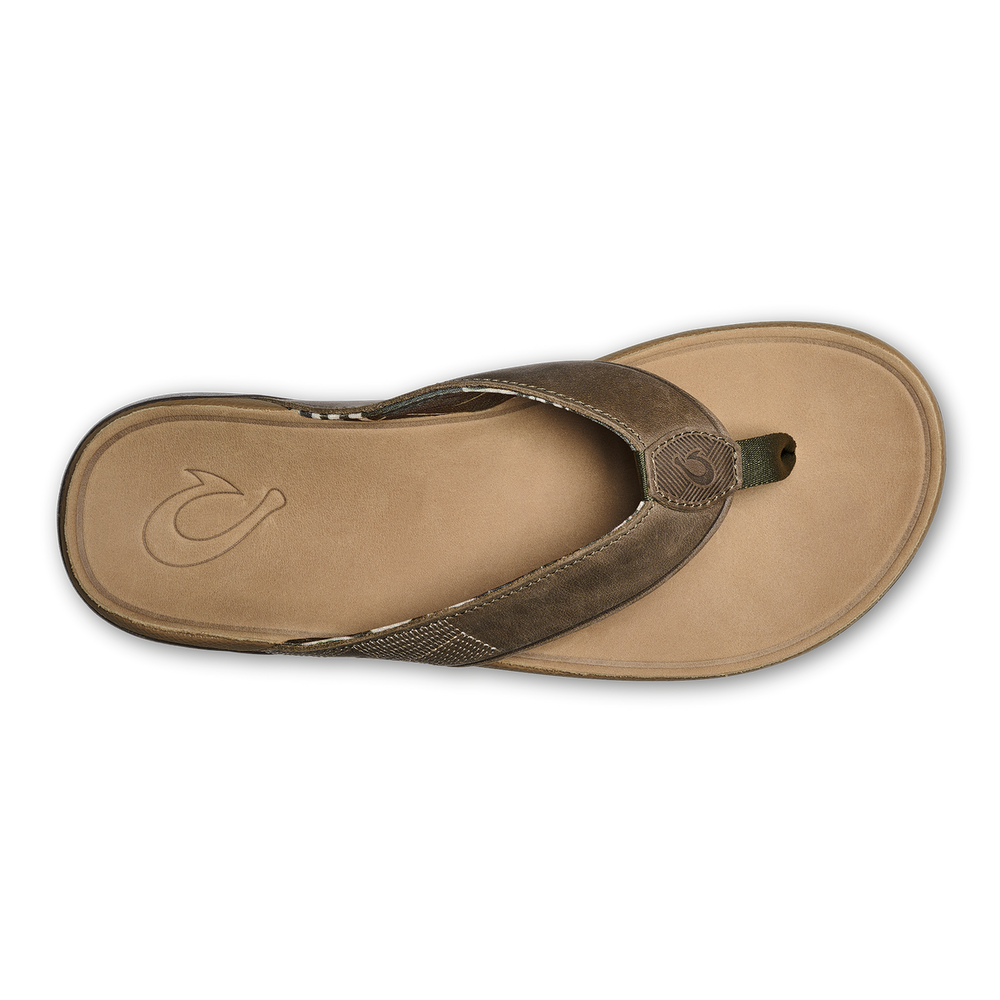 Tuahine Men's Waterproof Leather Beach Sandals - Hunter | Men OluKai online