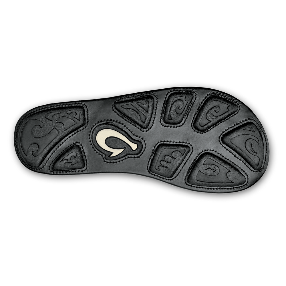 OluKai Mea Ola - Black | Men's Leather Beach Sandals | Men OluKai outlet