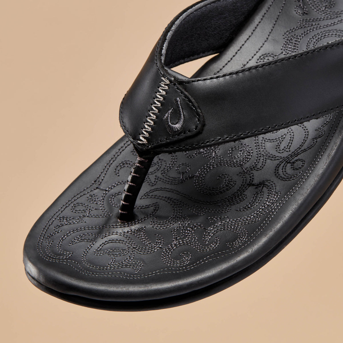 Mekila Men's Full-Grain Leather Beach Sandals - Black | Men OluKai for sale