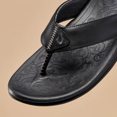 Mekila Men's Full-Grain Leather Beach Sandals - Black | Men OluKai for sale