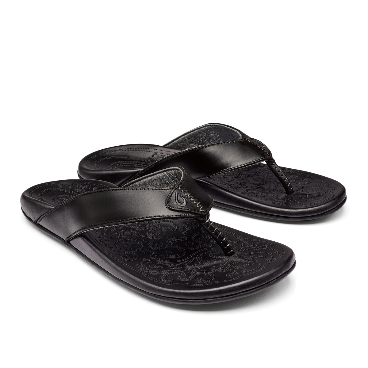 Mekila Men's Full-Grain Leather Beach Sandals - Black | Men OluKai for sale