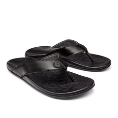 Mekila Men's Full-Grain Leather Beach Sandals - Black | Men OluKai for sale