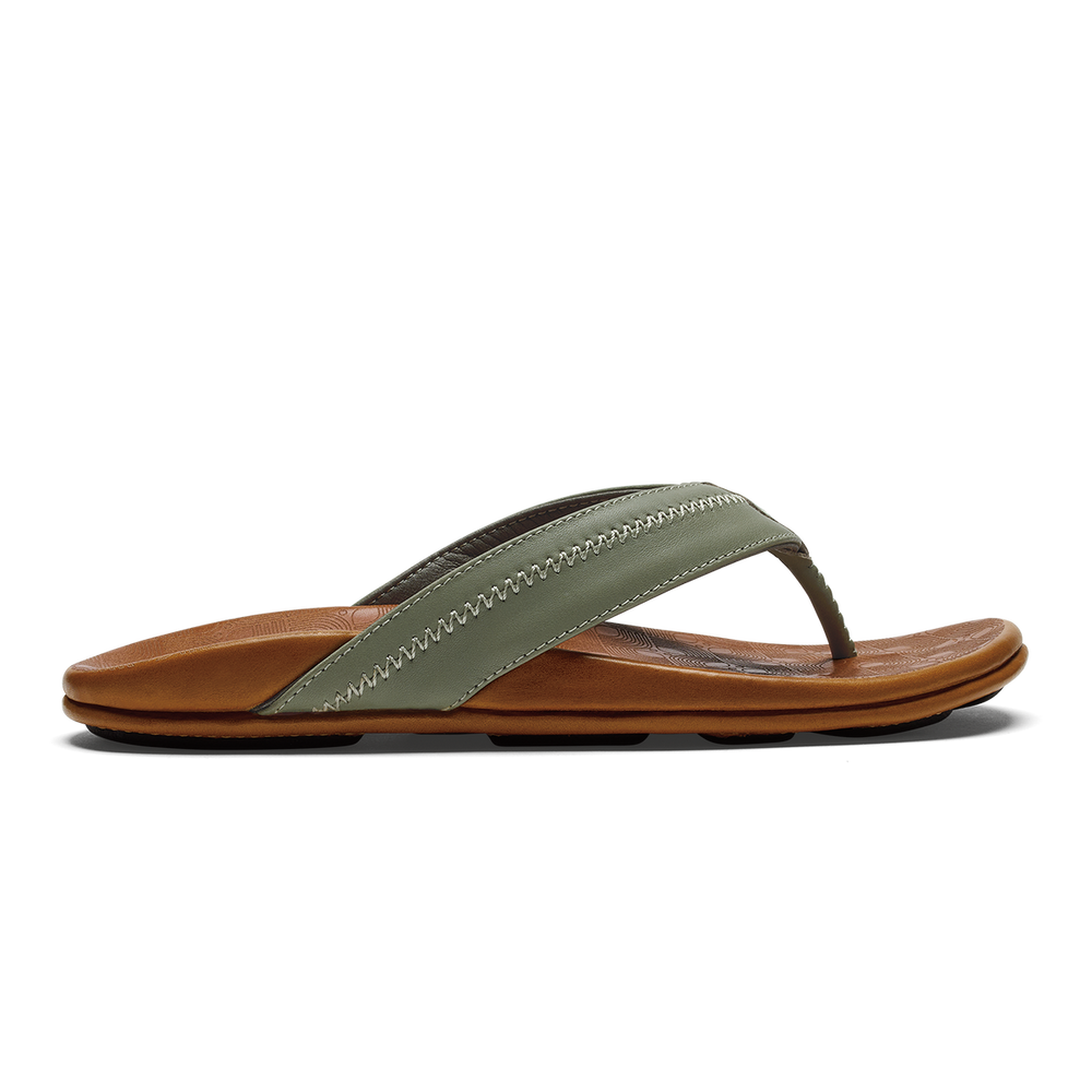 Hiapo - Odyssey Grey / Sahara Men’s Leather Beach Sandals | Men OluKai discount