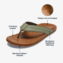 Hiapo - Odyssey Grey / Sahara Men’s Leather Beach Sandals | Men OluKai discount