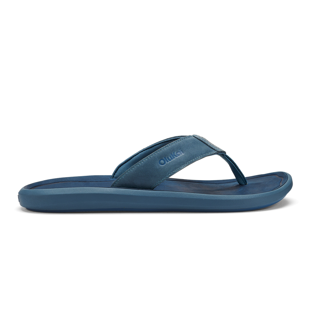 Pili Men’s Waterproof Leather Sandals - Blue Fog / Coastal Blue | Men OluKai online