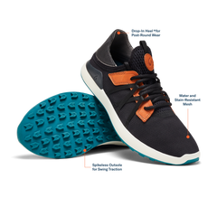 Manele Men’s Breathable Golf Shoes - Black / Dark Shadow | Men OluKai for sale