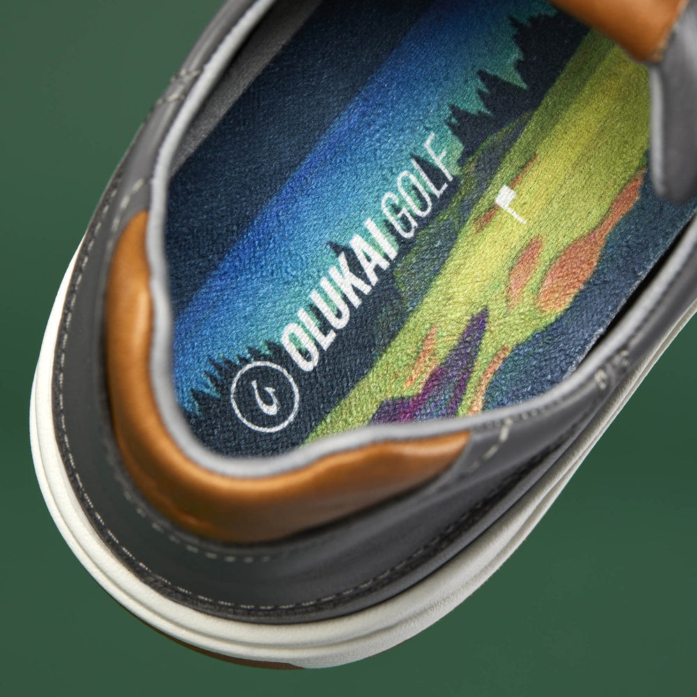 Wai‘alae Men’s Waterproof Leather Golf Shoes - Stone | Men OluKai discount