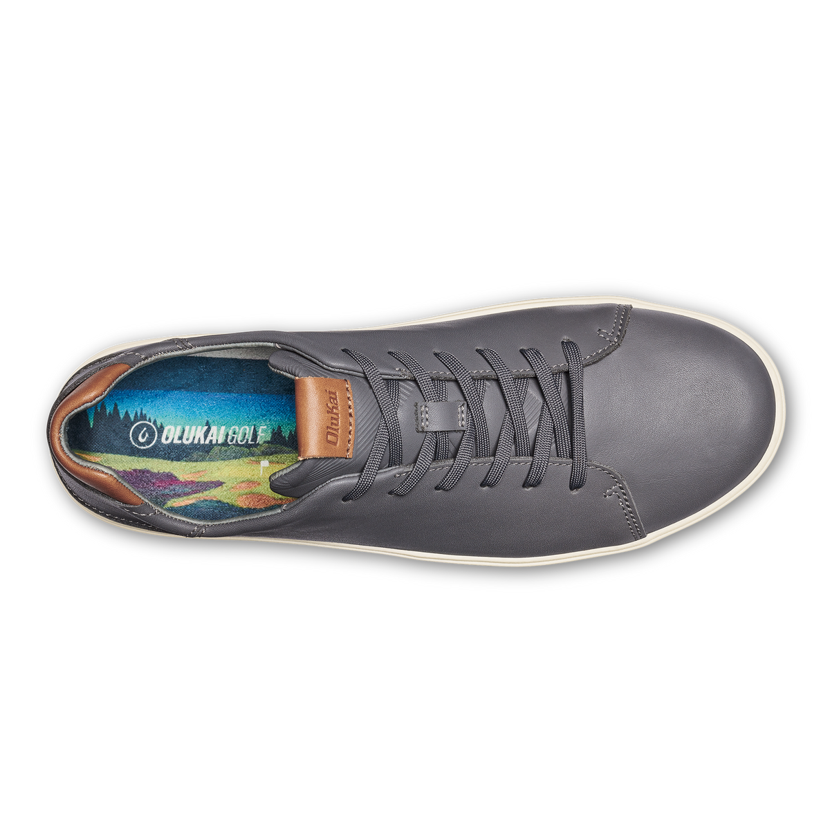 Wai‘alae Men’s Waterproof Leather Golf Shoes - Stone | Men OluKai discount
