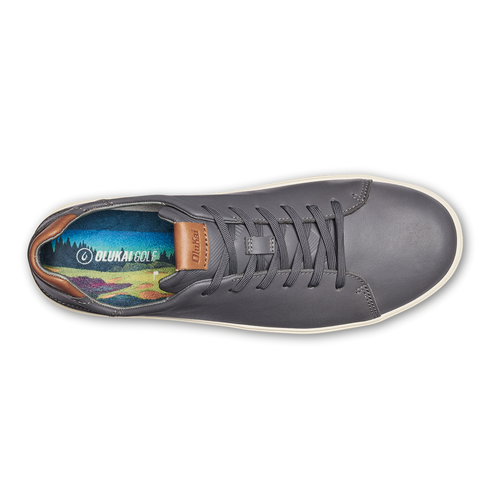 Wai‘alae Men’s Waterproof Leather Golf Shoes - Stone | Men OluKai discount