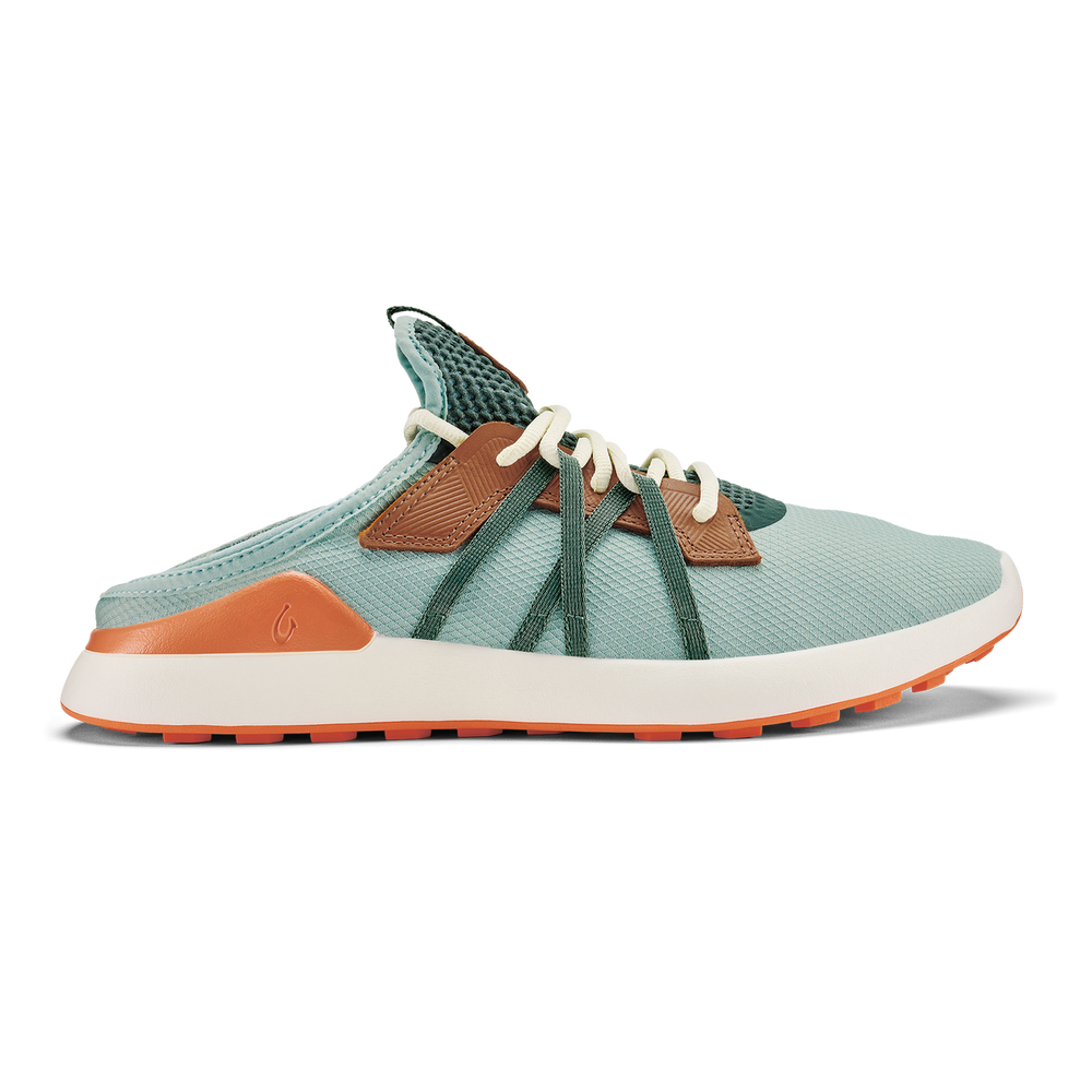 Manele Men’s Breathable Golf Shoes - Pale Moss / Molten Orange | Men OluKai sale