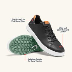 Wai‘alae Men’s Waterproof Leather Golf Shoes - Black | Men OluKai online