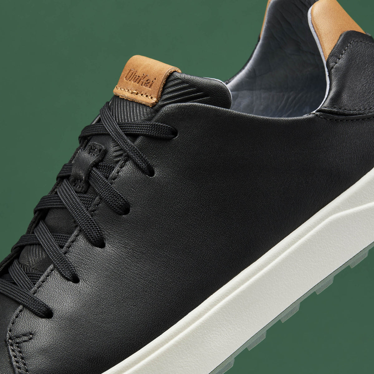 Wai‘alae Men’s Waterproof Leather Golf Shoes - Black | Men OluKai online