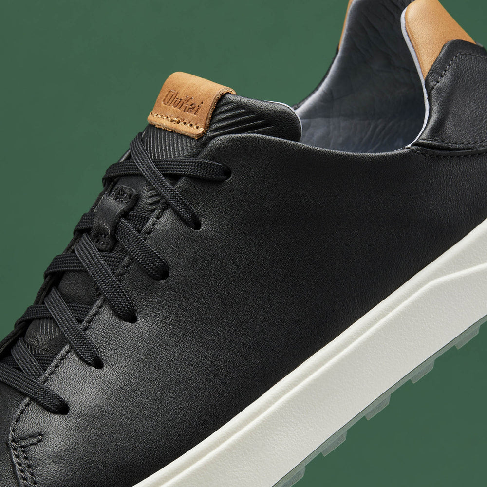 Wai‘alae Men’s Waterproof Leather Golf Shoes - Black | Men OluKai online