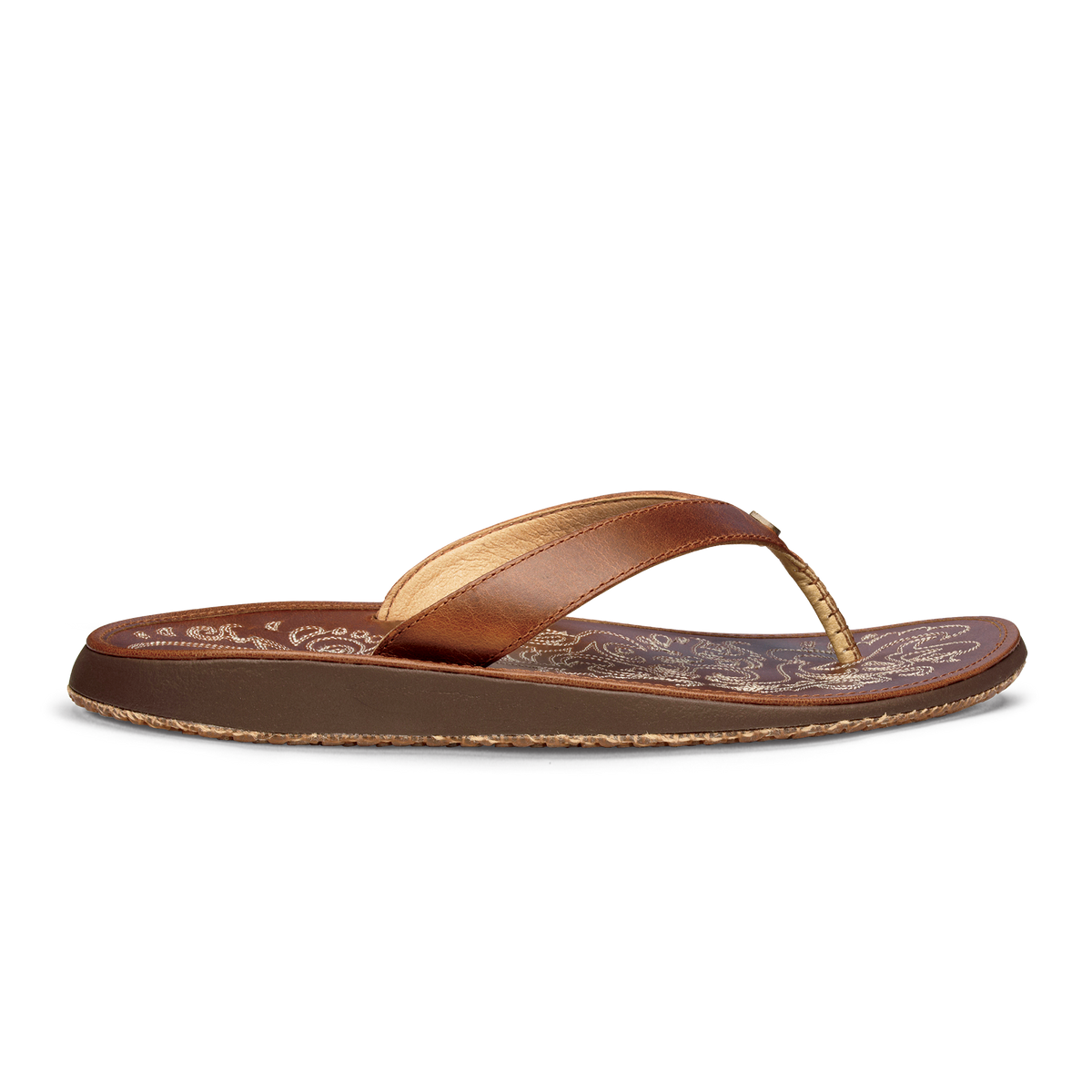 Paniolo Women’s Leather Beach Flip Flops - Natural | Women OluKai discount