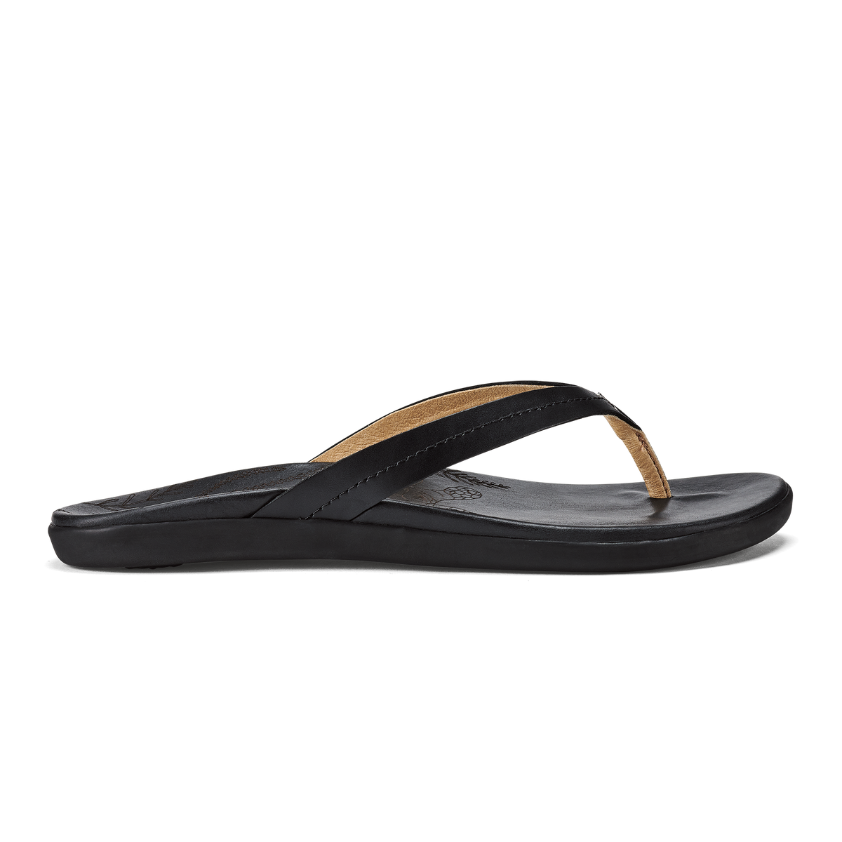 Honu Women’s Leather Beach Sandals - Black | Women OluKai cheap