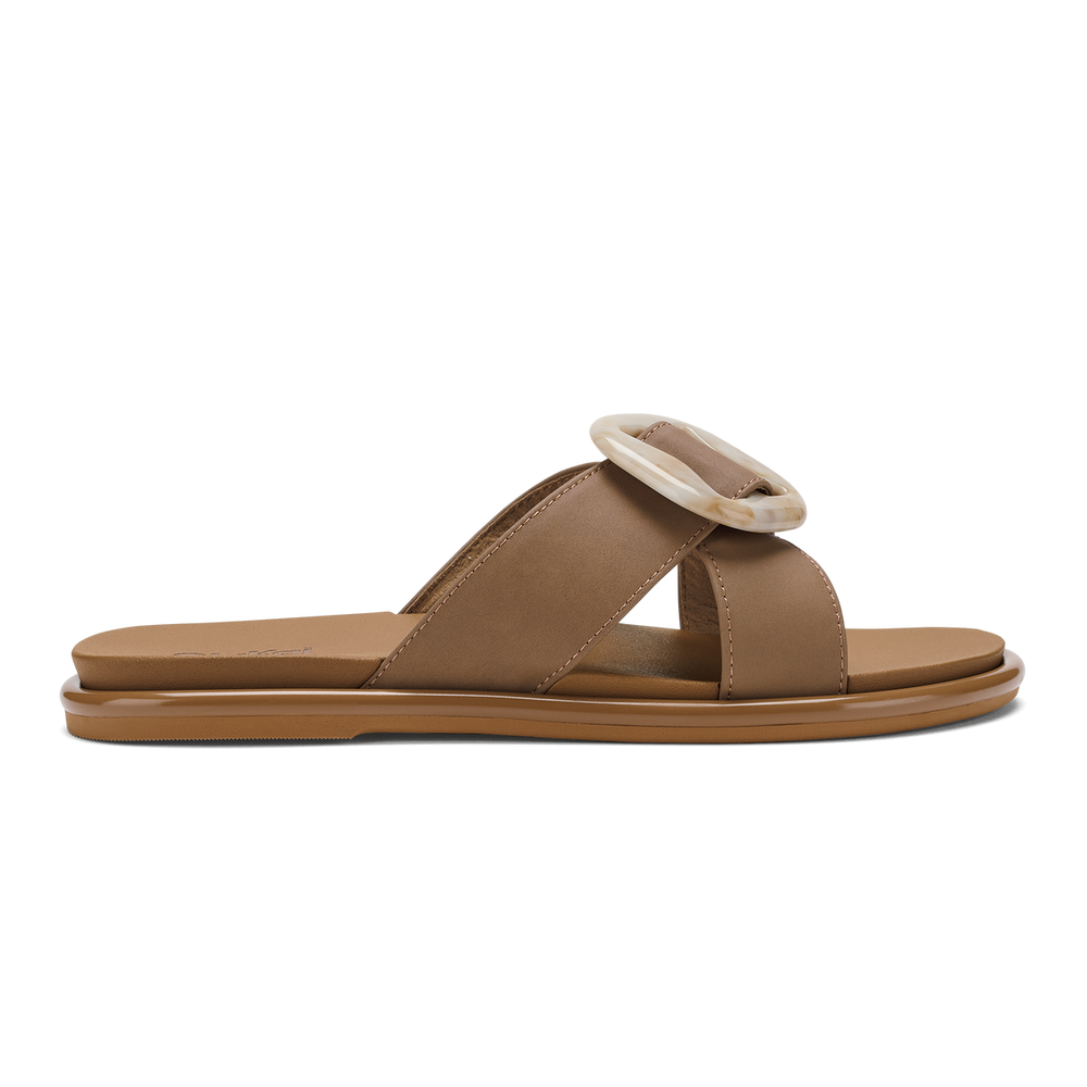 La‘i Slide Women’s Slide Beach Sandals - Tan | Women OluKai online