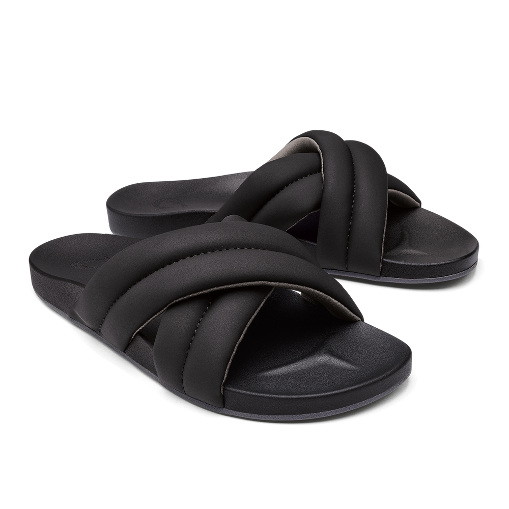Hila Women’s Beach Slide Sandals - Black | Women OluKai outlet